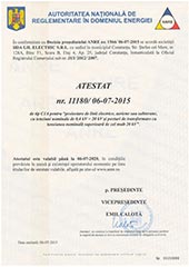 Atestat ANRE Tip C1A